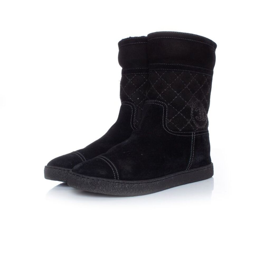 Chanel Suede quilted ankle boots